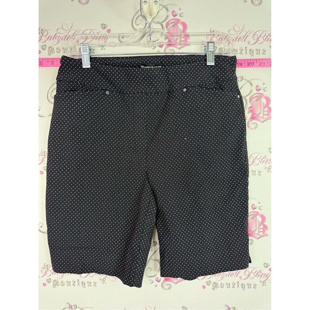 Hilary Radley shorts Black with White Polka Dot Bermuda Shorts